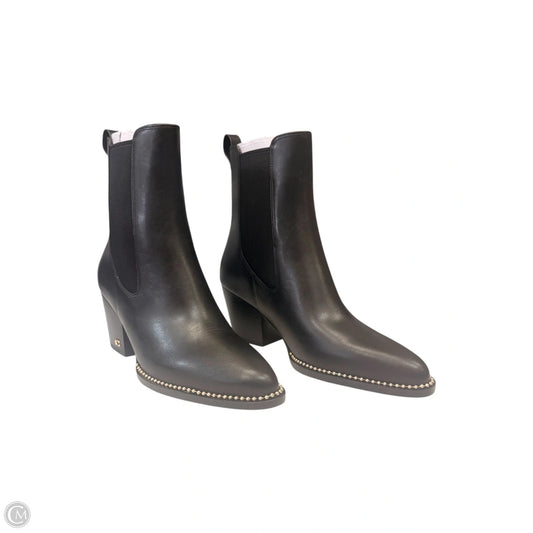 Boots Designer By Coach In Black & Gold, Size: 7.5