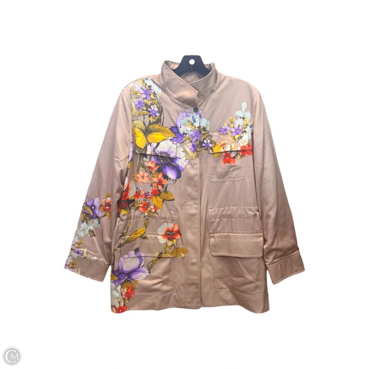Jacket Utility By Chicos In Floral Print, Size: L