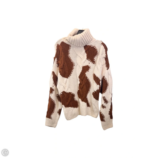 Sweater By Mng In Brown & Cream, Size: S