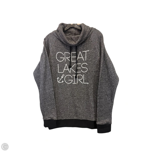 Sweatshirt Hoodie By Willy & Babbish Boutique In Black & Grey, Size: S