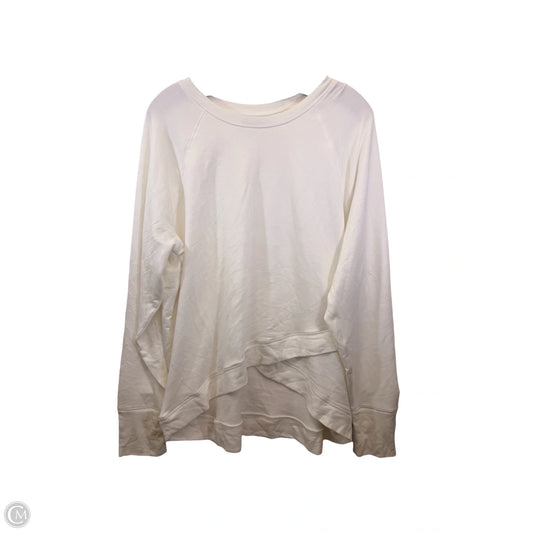Athletic Top Long Sleeve Crewneck By Athleta In White, Size: Xl
