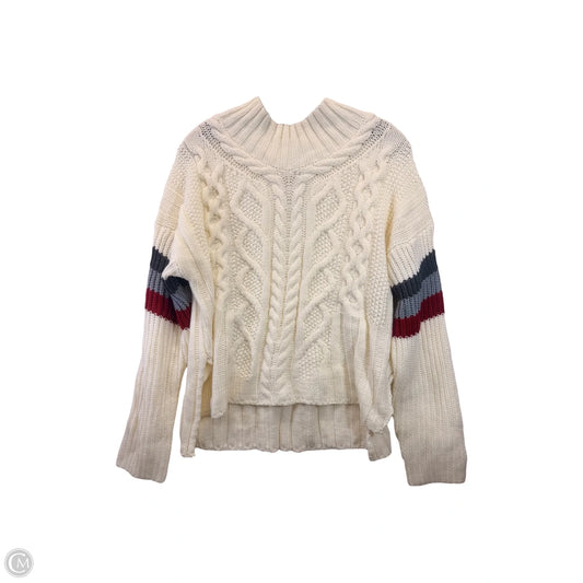 Sweater By Heartloom In Cream & Grey, Size: L