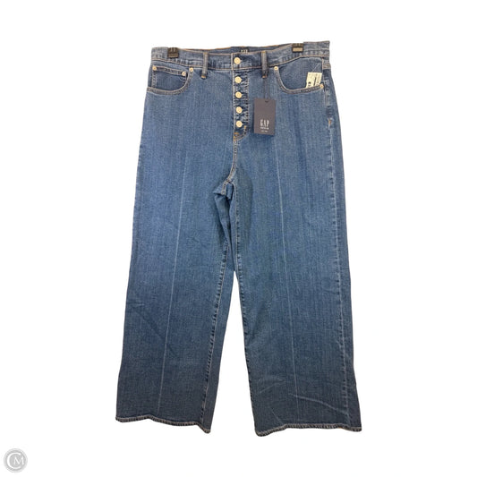 Jeans Wide Leg By Gap In Blue Denim, Size: 16