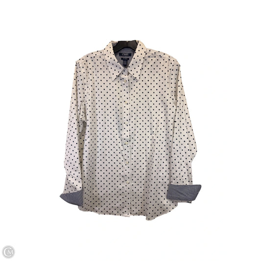 Top Long Sleeve By Chaps In Polkadot Pattern, Size: L