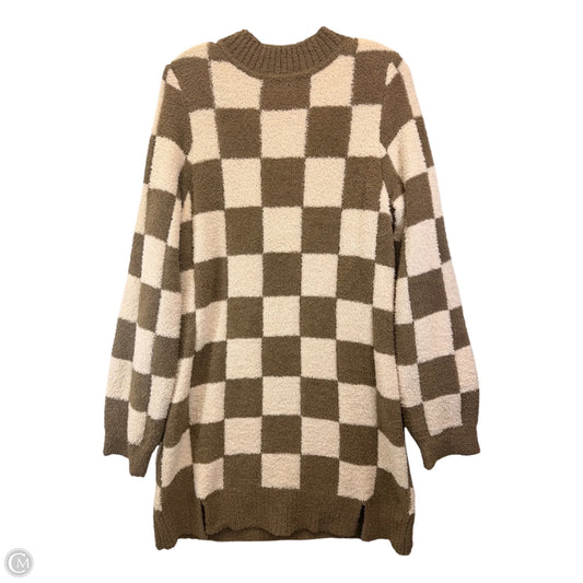 Dress Sweater By Mi Ami In Cream & Green, Size: L