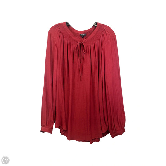 Top Long Sleeve By Torrid In Red, Size: 2x