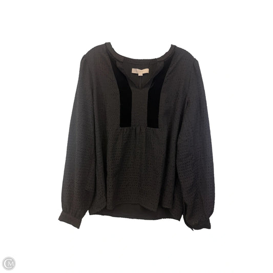 Top Long Sleeve By Loft In Black, Size: M