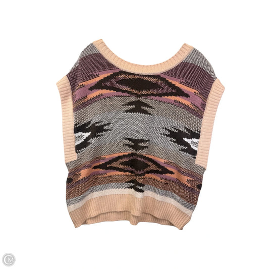 Sweater Short Sleeve By Ana In Purple & Tan, Size: Xxl
