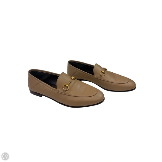 Shoes Luxury Designer By Gucci In Tan, Size: 9.5