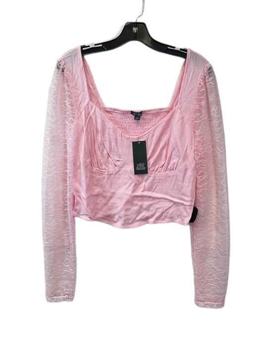 Pink Top Long Sleeve Wild Fable, Size S