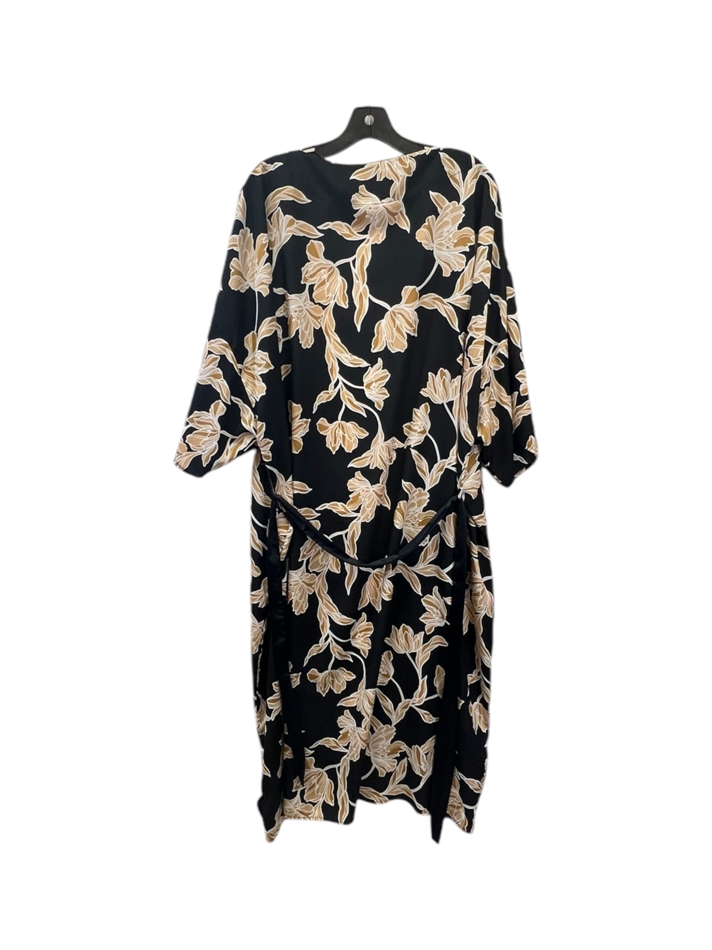 Kimono By Clothes Mentor In Black & Tan, Size: L