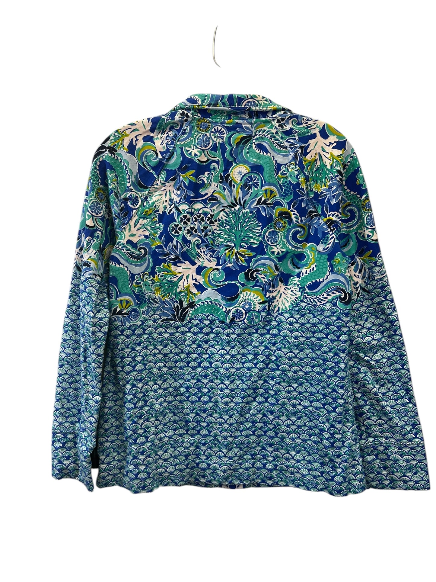 Top Long Sleeve By Lilly Pulitzer In Blue & Green, Size: S