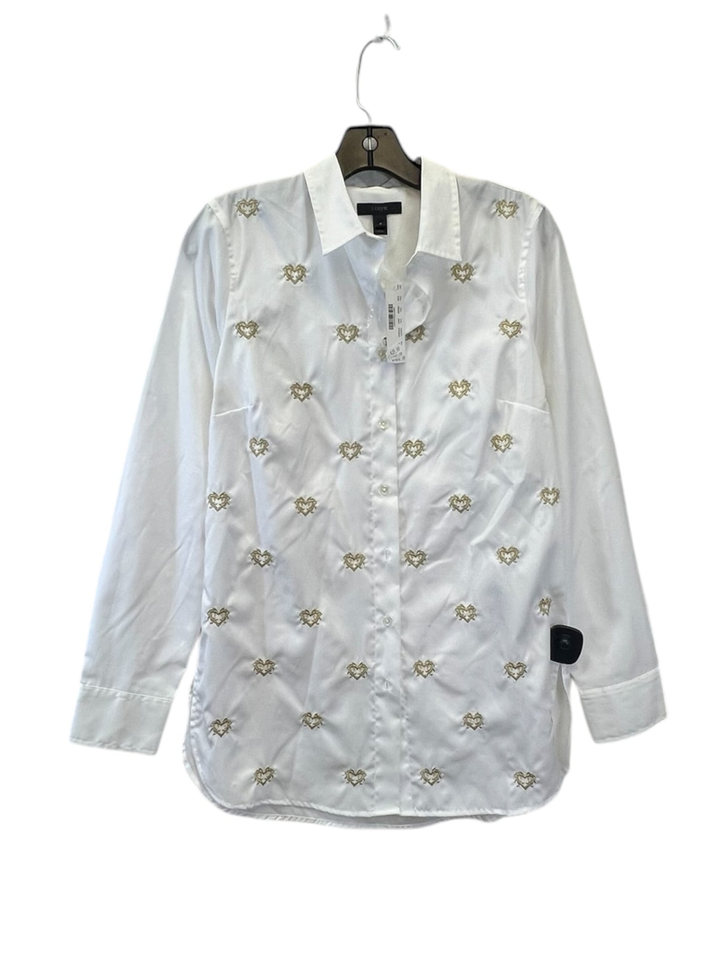 Top Long Sleeve By J. Crew In Gold & White, Size: S