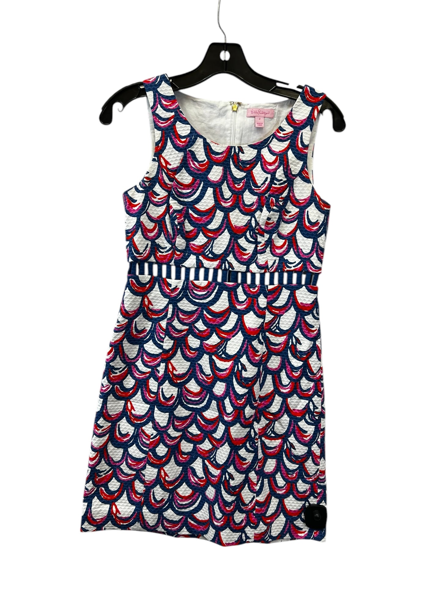 Dress Casual Midi By Lilly Pulitzer In Blue & Red & White, Size: 2