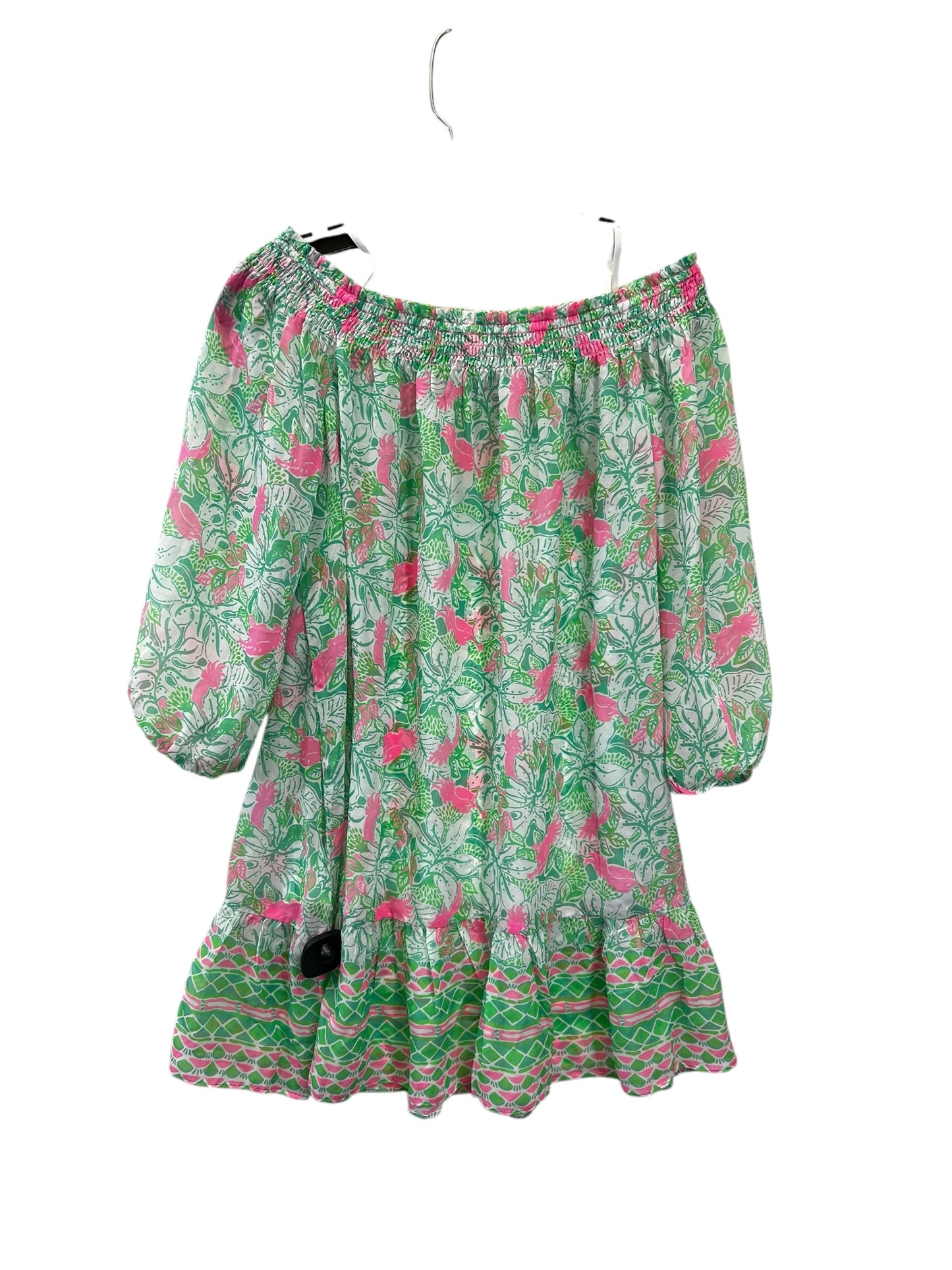 Dress Casual Midi By Lilly Pulitzer In Green & Pink, Size: M