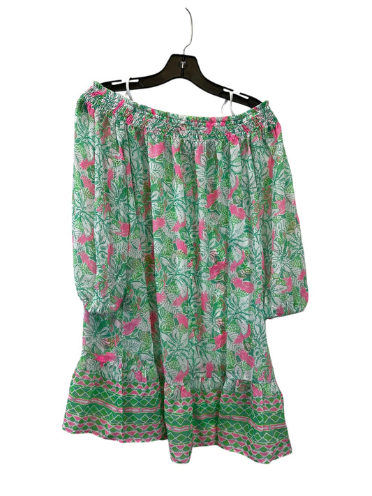 Dress Casual Midi By Lilly Pulitzer In Green & Pink, Size: M