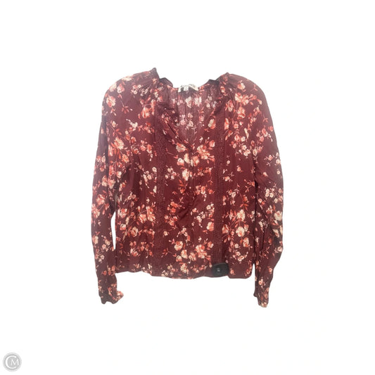 Top Long Sleeve By Wallflower In Brown & Cream, Size: Xs