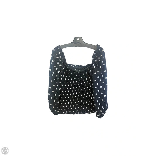 Top Long Sleeve By New York And Co In Black & White, Size: M