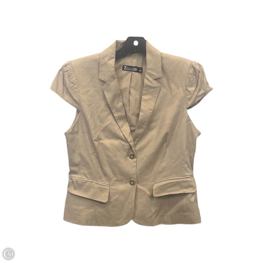 Top Short Sleeve By 7TH Avenue Design Studio In Tan, Size: S