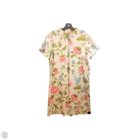 Dress Casual Midi By Spartina In Cream & Pink, Size: Xl