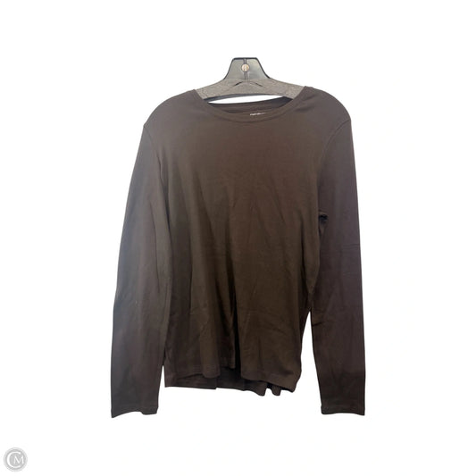 Top Long Sleeve Basic By Jones New York In Brown, Size: L