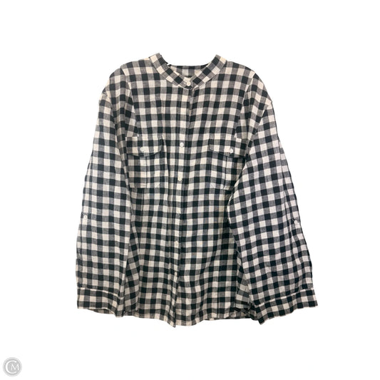 Top Long Sleeve By Jones New York In Black & White, Size: 3x