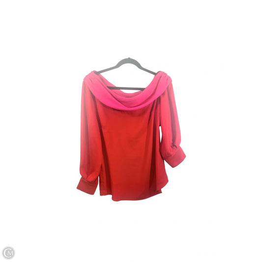 Top Long Sleeve By Tuckernuck In Pink & Red, Size: L