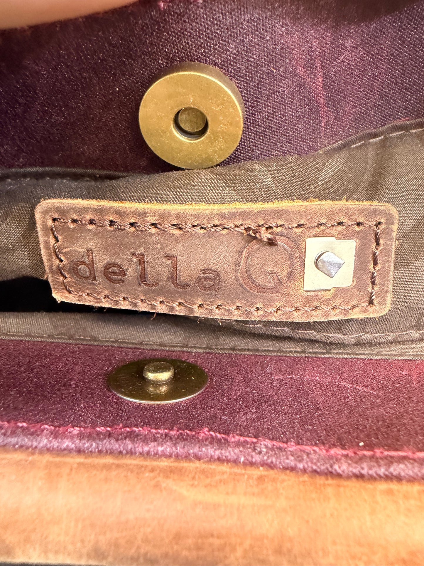 Crossbody Leather By Della, Size: Medium