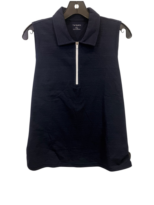 Athletic Top Short Sleeve By Talbots In Blue & White, Size: Mp